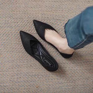 รองเท้าส้นแบนหัวแหลมสำหรับผู้หญิง ฤดูใบไม้ผลิและฤดูร้อน รองเท้าแต่งงานสไตล์นางฟ้า รองเท้าส้นแบนสำหรับใส่ไปงานปาร์ตี้ รองเท้าส้นแบนแบบสวมสบาย