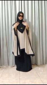 setelan rok+ tunik+hijab one set wanita terbaru bahan crinkle baju lebaran kekinian