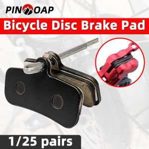PINMOAP 1/25 Pairs Bicycle Brake Pads Semi Metal Disc Brake Pads Low-Noise Wear-Resistant Outdoor Riding Brake Replacement Parts