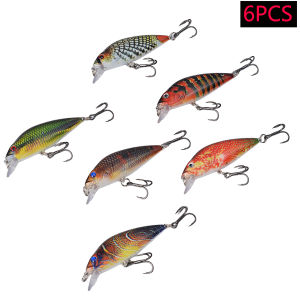 6PCS Jerkbait Minnow Hard Baits Artificial Wobbler For Pike Trolling Bass Carp Fishing Tackle Swimbait Crankbaits Fishing Lures