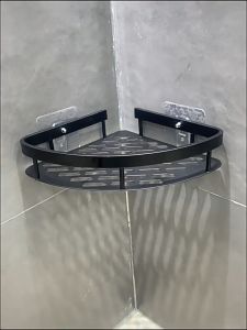 YT Metal Aluminum Storage Rack Bathroom Wall Mounted Storage Rack Drilling/Drill-free Installation