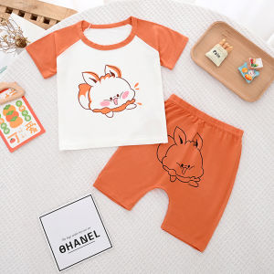 Baby Summer Clothes Modal Short Sleeve Set Thin Separate Two-Piece Home Clothes for Boys And Girls Lightweight Breathable