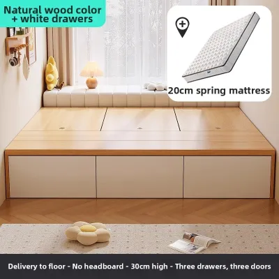 All-in-one Double Bed Storage Bed with Divider