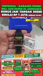 CASIO ORIGINAL - CASIO A-100WEGG-1A2DF - MEN LA - Stainless Steel - Hitam - Jam dunia JD18ST # Jam Tangan Pria Jam Pria Jam Tangan Anti Air + CASIO A A100WEGG 1A2 A100WEGG A 100 WEGG AA100 A100 A100WEGG A-100 $ ST