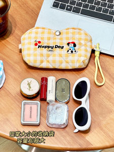 Cute Portable Makeup Bag Womens Cosmetic Storage Pouch Lipstick Organizer Small Commuter Recharge Bag Cartoon Cotton Material