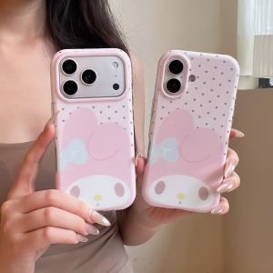 Sanrio | Korean Little Star Cute Melody Rabbit Phone Case For iPhone 17 Pro 16 15 Pro Max Back Cover Fashion Cartoon Protective Cases Gir