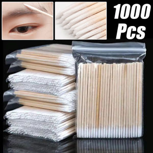 1000pcs Long Wood Handle Pointed Tip Cotton Swab / Wood Cotton Swab Applicator Stick / Cotton Tipped Applicator for Makeup Tattoo Eyebrow