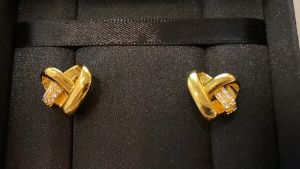 17km jewelry anting2 emas 916 original earrings womens opal sweetheart zircon engagement jewelry girlfriends birthday gift subang telinga perempuan 耳环