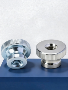 BAIRUITE | High Head Knurled Nuts Threaded and Blind Holes Hand Tightenable Galvanized and Nickel Plated