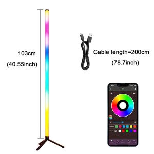 RGB LED Floor Lamp RGB Corner Floor Lamp With APP And Remote Control For Living Room Home Room Atmosphere Decor