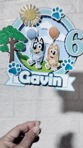 Customized/Personalized BLUEY THEME 3D Cake Topper