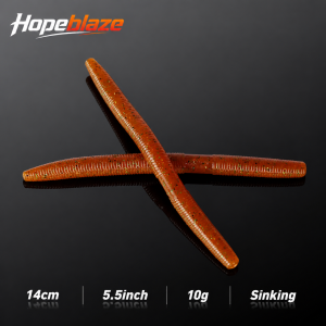 Hopeblaze 8pcs Slow Sink Senko Soft Worm Lure 14cm Salt Shimmer Ribbed Fishing Bait For Bass Pike Perch Freshwater