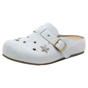 Josiny | Blue Spring Soft Bottom Platform Mules