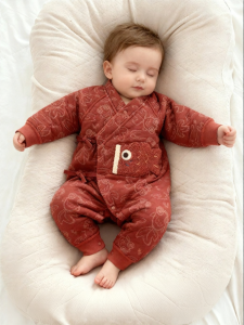 GURCOOC | Áo liền quần Kimono giữ nhiệt cho trẻ sơ sinh màu đỏ