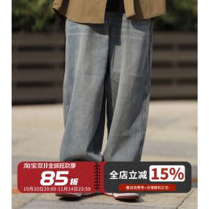 กางเกงยีนส์ทรงหลวมสไตล์ย้อนยุคสำหรับผู้ชายและผู้หญิง กางเกงขายาวทรงหลวมสไตล์ย้อนยุคสไตล์เมืองชาย ทรงขากระบอก ทรงหลวม กางเกงยีนส์