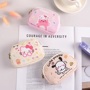 กระเป๋าใส่เหรียญแบบพกพาสุดน่ารักพร้อมซิป กระเป๋าใส่ของสำหรับใส่บัตรประจำตัว กระเป๋าใส่กุญแจ กระเป๋าใส่ลิปสติก กระเป๋าใส่ของเล็กสำหรับผู้หญิง