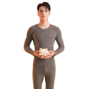 MiiOW Heattech Intimates Mens Dralon Self-Heating Long Johns Mens Suit Cashmere Mulberry Silk Bottoming Sweater