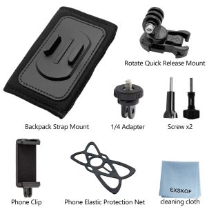 Backpack Strap Mount Rotatable Quick Release Base for GoPro 13 12 11 10 SJCAM AKASO Insta360 DJI Osmo Action Camera Accessories