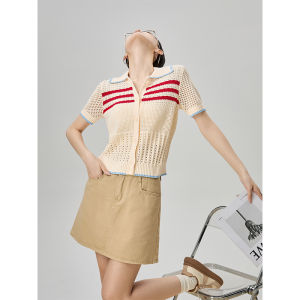 Contrast and Cutout Design Women T-Shirt
