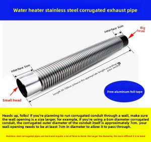 FEIZHUXIANSEN | Strengthened Stainless Steel Exhaust Pipe Flexible Corrugated Gas Water Heater Chimney Extension