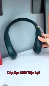 Quạt Đeo Cổ Mini không cánh Tích Điện Siêu Hot Sạc USB Không Thông Minh Quạt Gió Siêu Mạnh