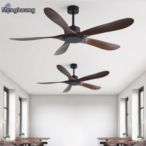 MENGHUANG | Quạt Trần Điều Khiển Từ Xa Tốc Độ Biến Đổi Phong Cách Cổ Điển Vân Gỗ Giả Công Suất Gió Cao