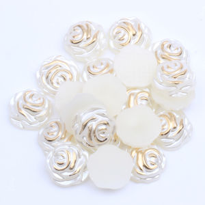 Pearl and Metallic Effect Flower Beads 12mm