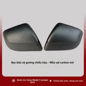 Ốp Gương Chiếu Hậu Bằng Sợi Carbon ABS Cho Tesla Model Y Juniper 2025+ Phụ Kiện Ngoại Thất Xe Hơi Ốp Bảo Vệ Bên Hông