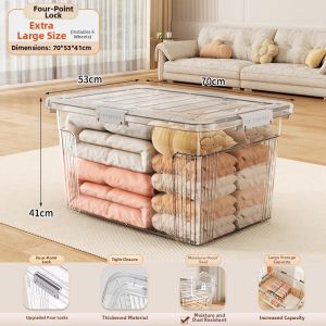 SIVASS | Large Capacity Storage Box with Lid for Toys Snacks Clothes and Blankets