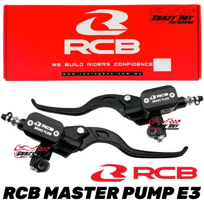 RCB RACING BOY MASTER BRAKE PUMP E3 14MM UNIVERSAL【LEFT / RIGHT】HAND TRANSPARENT 100% ORIGINAL RCB MASTER PUMP BRAKE