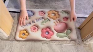 Sincecu Ins High-Absorbency Floral Diatomite Bath Mat 40x60cm - Anti-Slip Quick-Dry Antibacterial Non-Slip Bathroom Door Mat