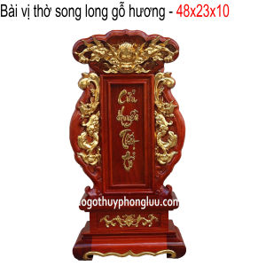 Long vị thờ gia tiên phong thủy gỗ hương cao 51cm