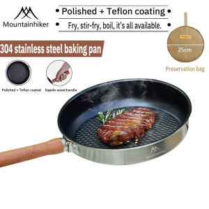 MOUNTAINHIKER outdoor camping non-stick frying pan picnic cassette stove frying pan picnic frying pan camping cookware barbecue steak frying pan non-stick picnic frying pan wok