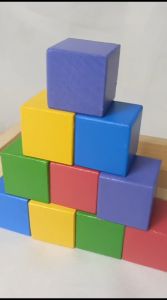 Kubus Kayu 3x3 cm Isi 10 Beserta Kotak Penyimpanan Balok Kayu