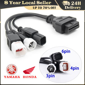 For Yamaha 3pin 4pin For Honda 6Pin Moto 3in1 OBD2 Connector Male to Female 16pin OBD 2 Extension Cable Motorcycle Adapter 3 In 1 Yamaha 3+4pin+6pin Honda To OBD 16pin Honda Yamaha Motorcycle Adapter Cable OBD Scanner Connector for Yamaha Motorcycle