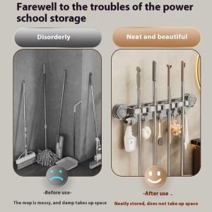 Moles丨 gắn trên tường Lau Clip núm hút cao su Punch-Móc miễn phí giá phòng tắm phòng tắm mạnh mẽ Lau Chổi cố định giá