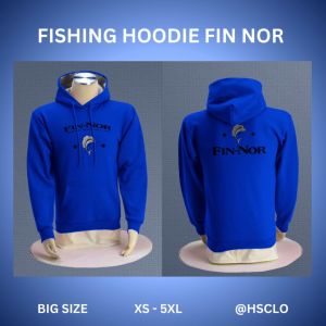 Sweater Hoodie Jumper HSCLO Mancing FIN NOR Bahan Fleece Warna Biru Jaket Lengan Panjang Ukuran Jumbo Big Size XS S M L XL XXL 3XL 4XL 5XL