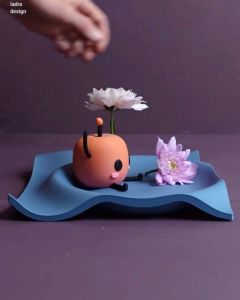 SLYCELAB Waterdrops Tray Organizer 3D Printed Ripple Waves Bowl Desk Decor