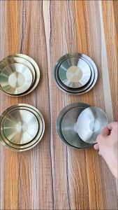 Deck Stainless Steel Sauce Dish Round Mini Condiment Tray Sauce Plate Sushi Dipping Bowls Appetizer Trays Dinner Plate