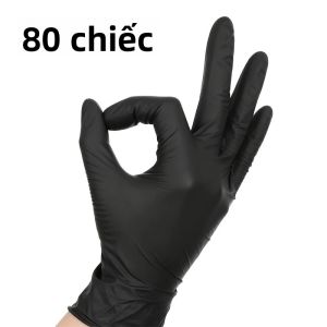 Găng Tay Nitrile Đen Dùng Một Lần 20/40/80 Chiếc Dùng Cho Vệ Sinh Phòng Ngủ Làm Tóc Thú Cưng Dụng Cụ Xăm Hình Lớp Lót Mịn Chất Liệu Latex Size S/M/L/XL