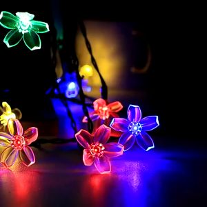 【COD】Solar Cherry Blossom String Light 8 Modes Solar sakura Light Cherry Flower Light Waterproof Lampu Kelip Raya Solar Fairy Flower Lights Ramadan Christmas Lights Outdoor Garden Lawn Wedding Party Deepavali Diwali Festival Gift Raya Lampu Hiasan
