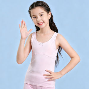 Girls Underwear Developmental Girls Tube Top Kids Pure Cotton Young Adult Primary School Students Wear Vest Length in the First Stage