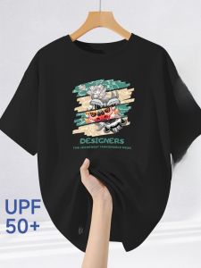 Jeanswest Mens Summer Outdoor Running T-Shirt UPF50+ Sun Protection Lion Pattern round Neck Short Sleeve Youth Fashion