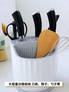 ชุ่มชื่อ Super Bear Home ที่เก็บช้อนส้อม อุปกรณ์จดเก็บในครัว เก็บของได้มากที่สุด หมุนได้ 360 องศา สีขาว