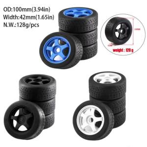 ONEVAN | 4Pcs 100x42mm RS Rubber Tire Tyre Wheel Hex For Arrma 1/7 Infraction Felony Limitless ARA109011 ARA109001 RC Car Upgrade Parts