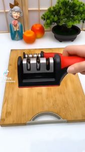 COMBO 2 Dụng cụ mài dao kéo 3 khe 3 cấp độ cầm tay tiện lợi