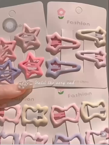 Set 4 Chiếc Kẹp Tóc Mái MiNi Nhiều Hình Dáng Mix Màu Pastel Dễ Siêu Dễ Thương Cho Bé K21