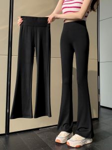 Summer New High Waist Loose Long Pants Womens Shark Skin Micro Flared Trousers Casual Thin Style Commute Korean Version