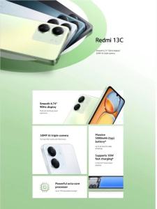Redmi | New Redmi 13C 5G 8GB+256GB Phone 5000mAh Long Battery 6.74 90Hz Display Dimensity 6100+ 50MP AI Camera 18W Fast Charge