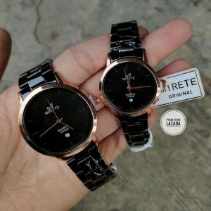 Jam Tangan Pria Dan Wanita Couple Mirete Original analog Tahan Air Strap Baja Anti karat Tanggal aktif | Jam Tangan Couple Cowok cewek Strap Rantai Stainless Steel Mewah Elegan Sporty Cod Bayar Di Tempat